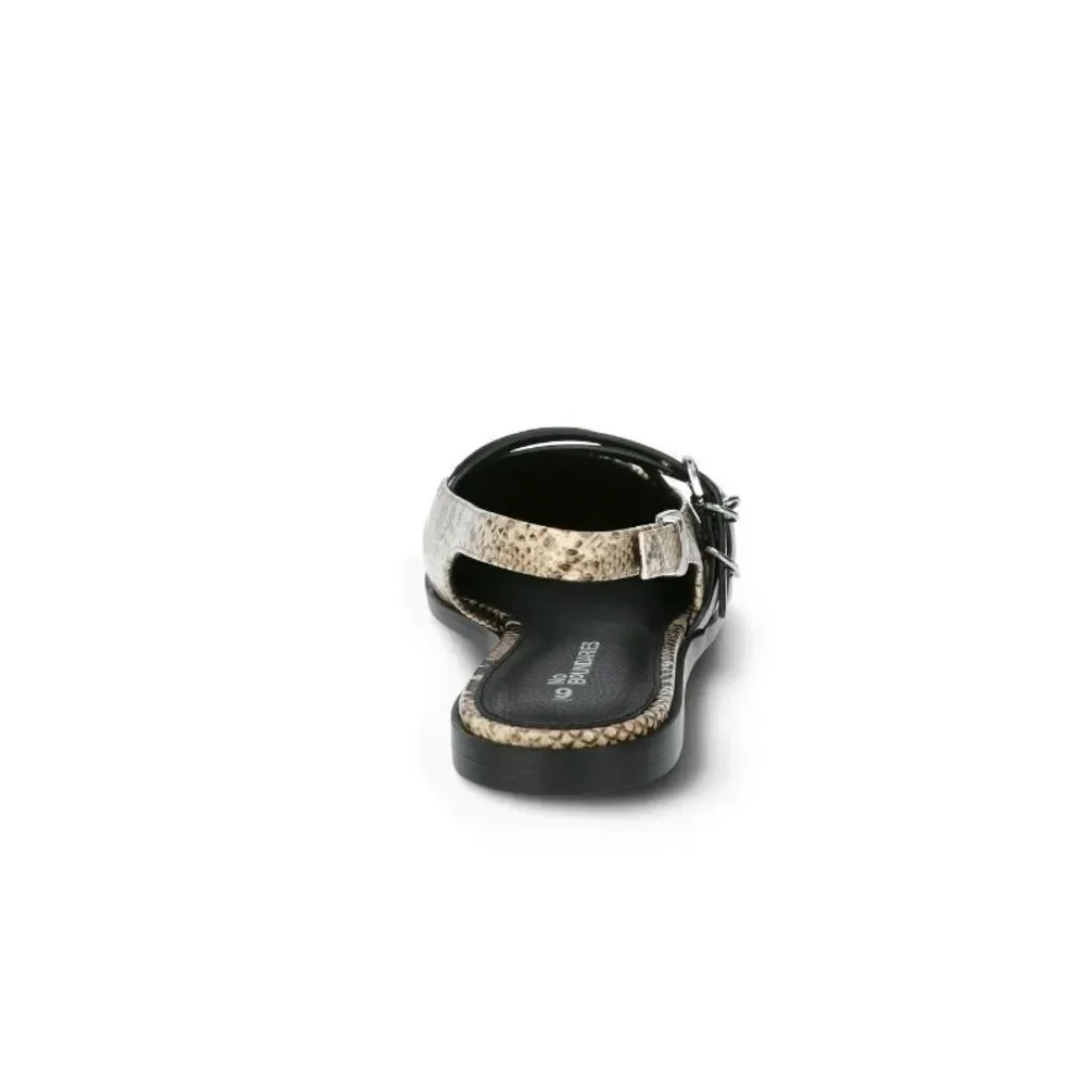Women's Strappy Dressy Snakeskin Flats Shoes Size 10